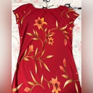 Jones and Co. Floral Red Dress, size 12,‎ Vintage 80’s